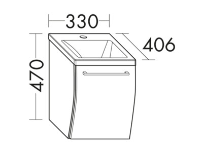 Waschtisch-Unterschrank 330 x 470 x 406 mm