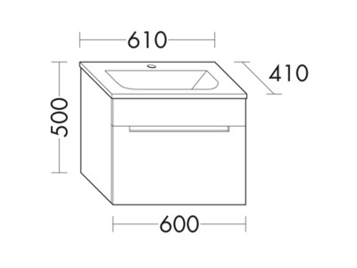 Waschtisch-Unterschrank 600 x 500 x 410 mm