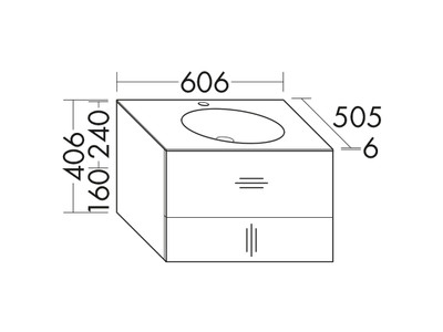 Waschtisch-Möbel 606 x 406 x 505 mm
